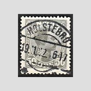 FRIMRKER DANMARK | 1921-22 - AFA 129a - Chr. X 50 re gr - Lux Stemplet Holstebro