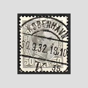 FRIMRKER DANMARK | 1921-22 - AFA 129a - Chr. X 50 re gr - Lux Stemplet Kbenhavn