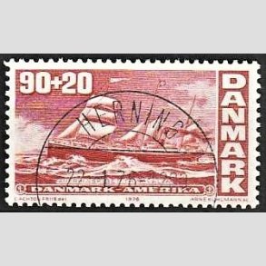 FRIMRKER DANMARK | 1976 - AFA 608 - Amerikanske uafhngighedserklring - 90 + 20 re rd - Pragt Stemplet Herning