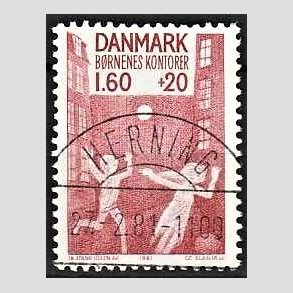 FRIMRKER DANMARK | 1981 - AFA 718 - Brnenes Kontor - 1,60 Kr. + 20 re rd - Pragt Stemplet Herning