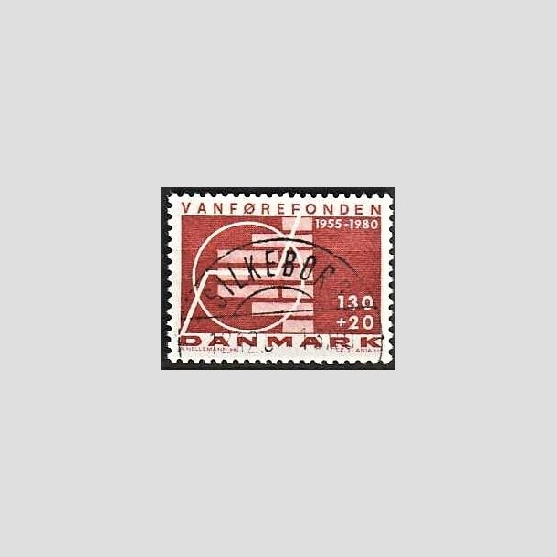 FRIMRKER DANMARK | 1980 - AFA 694 - Vanfrefonden 25 r. - 1,30 Kr. + 20 re brunrd - Lux Stemplet