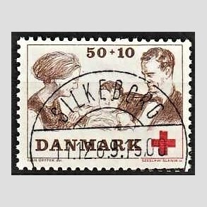 FRIMRKER DANMARK | 1969 - AFA 491 - Dansk Rde Kors velgrendhed - 50 + 10 re brun/rd - Pragt Stemplet