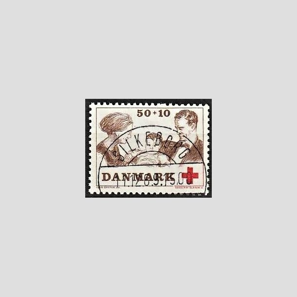 FRIMRKER DANMARK | 1969 - AFA 491 - Dansk Rde Kors velgrendhed - 50 + 10 re brun/rd - Pragt Stemplet