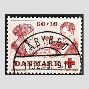 FRIMRKER DANMARK | 1969 - AFA 492 - Dansk Rde Kors velgrendhed - 60 + 10 re brunrd/rd - Pragt Stemplet