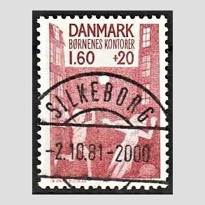 FRIMRKER DANMARK | 1981 - AFA 718 - Brnenes Kontor - 1,60 Kr. + 20 re rd - Pragt Stemplet Silkeborg