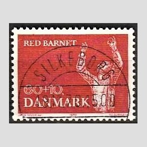 FRIMRKER DANMARK | 1970 - AFA 495 - Red Barnet 25 r - 60 + 10 re rd - Lux Stemplet Silkeborg