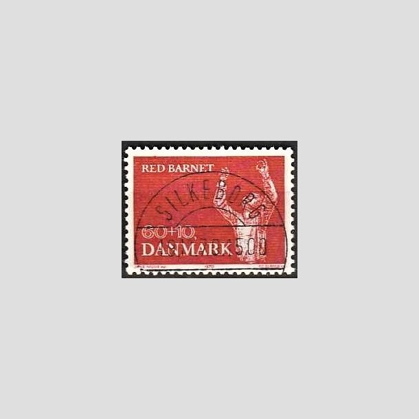 FRIMRKER DANMARK | 1970 - AFA 495 - Red Barnet 25 r - 60 + 10 re rd - Lux Stemplet Silkeborg