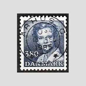 FRIMRKER DANMARK | 1985 - AFA 822 - Dronning Margrethe - 3,80 Kr. bl - Pragt Stemplet