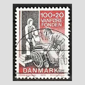 FRIMRKER DANMARK | 1976 - AFA 623 - Vanfrefonden - 100 + 20 re rd/sort - Pragt Stemplet