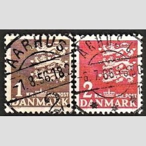 FRIMRKER DANMARK | 1946-47 - AFA 293,294 - Rigsvben 1 + 2 Kr. - Lux Stemplet