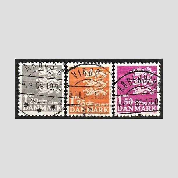 FRIMRKER DANMARK | 1962 - AFA 403,404,405 - Rigsvben 1,20,1,25 og 1,50 Kr. - Lux Stemplet