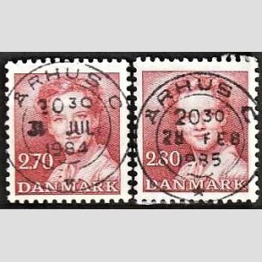 FRIMRKER DANMARK | 1984 - AFA 790,820 - Dronning Margrethe - 2,70 + 2,80 Kr. rd - Pragt Stemplet