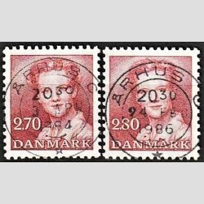 FRIMRKER DANMARK | 1984 - AFA 790,820 - Dronning Margrethe - 2,70 + 2,80 Kr. rd - Pragt Stemplet