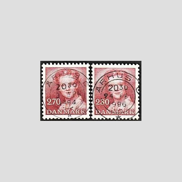 FRIMRKER DANMARK | 1984 - AFA 790,820 - Dronning Margrethe - 2,70 + 2,80 Kr. rd - Pragt Stemplet