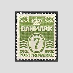 FRIMRKER DANMARK | 1938 - AFA 247 - Blgelinie 7 re grn - Postfrisk