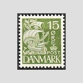 FRIMRKER DANMARK | 1940 - AFA 257 - Karavel 15 re grn Type II - Postfrisk