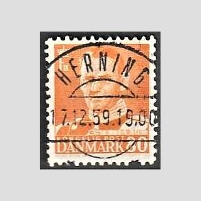 FRIMRKER DANMARK | 1952-53 - AFA 341 - Fr. IX 80 re orange - Lux Stemplet Herning