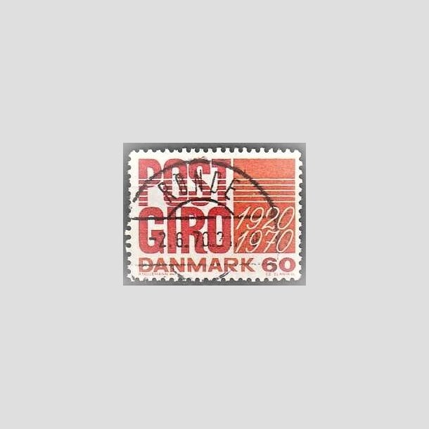 FRIMRKER DANMARK | 1970 - AFA 493 - Postgirotjenesten 50 r - 60 re rd/gulorange - Pragt Stemplet Rnde