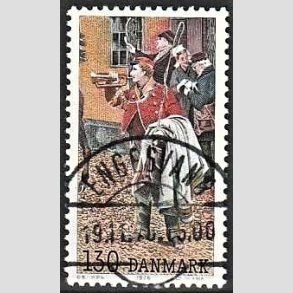 FRIM�RKER DANMARK | 1976 - AFA 624 - Hafnia 76, postillon - 130 �re flerfarvet - Pragt Stemplet