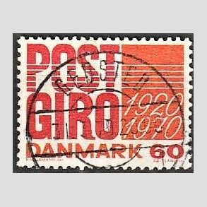 FRIMRKER DANMARK | 1970 - AFA 493 - Postgirotjenesten 50 r - 60 re rd/gulorange - Pragt Stemplet Gedsted