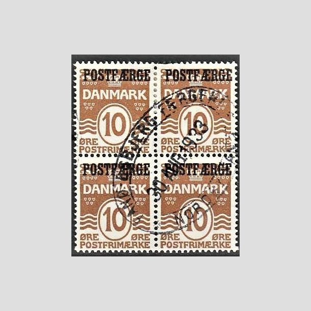 FRIMRKER DANMARK | 1930 - AFA 12 - 10 re brun i 4-blok - Stemplet