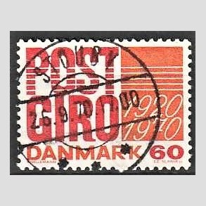 FRIMRKER DANMARK | 1970 - AFA 493 - Postgirotjenesten 50 r - 60 re rd/gulorange - Pragt Stemplet Stouby