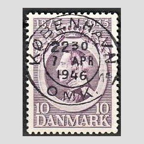 FRIM�RKER DANMARK | 1945 - AFA 290 - Chr. X 75 �r 10 �re violet - Pragt Stemplet 
