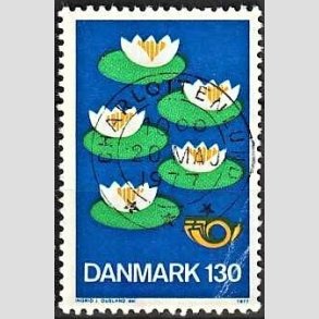 FRIM�RKER DANMARK | 1977 - AFA 632 - Nordisk R�ds 25. session - 130 �re bl�/gr�n/gul - Lux Stemplet