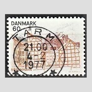 FRIM�RKER DANMARK | 1976 - AFA 613 - K�benhavn - 60 �re gulbrun/brunr�d/m�rkbl� - Pragt Stemplet