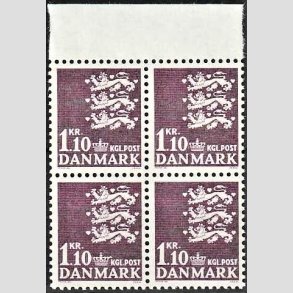 FRIMRKER DANMARK | 1965 - AFA 436 - Rigsvben - 1,10 Kr. mrkviolet i 4-blok - Postfrisk