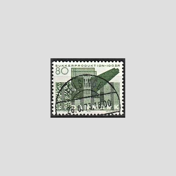 FRIMRKER DANMARK | 1971 - AFA 521 - Sukkerproduktion - 80 re grn - Lux Stemplet Helsinge