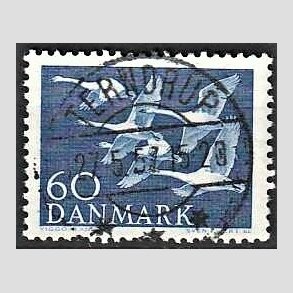 FRIM�RKER DANMARK | 1956 - AFA 368 - Nordens svaner - 60 �re bl� - Lux Stemplet