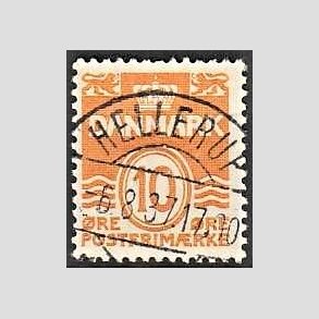 FRIM�RKER DANMARK | 1933 - AFA 202 - B�lgelinie 10 �re orange type IA - Lux Stemplet Hellerup