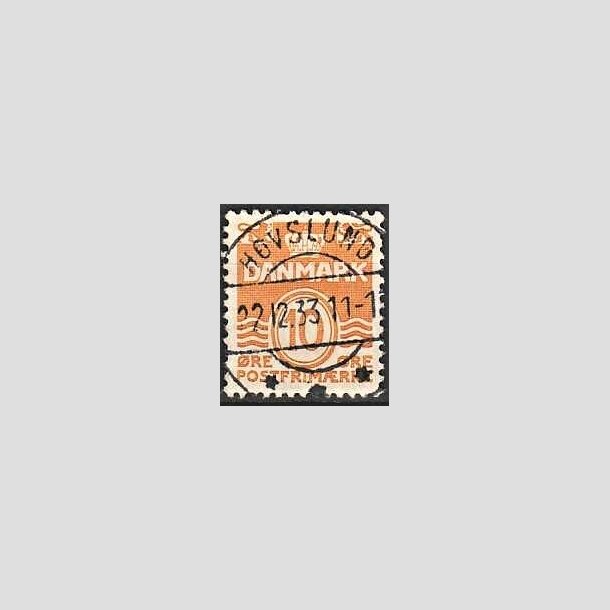 FRIMRKER DANMARK | 1933 - AFA 202 - Blgelinie 10 re orange type IA - Lux Stemplet Hovslund