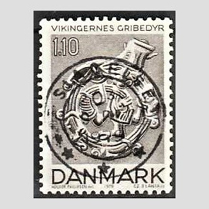 FRIM�RKER DANMARK | 1979 - AFA 684 - Vikingetiden - 1,10 Kr. brun - Pragt Stemplet Slagelse