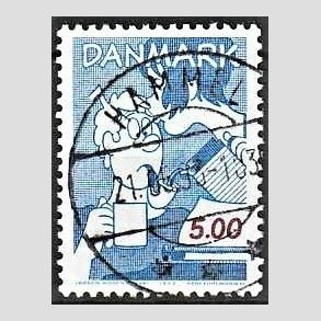 FRIM�RKER DANMARK | 1992 - AFA 1031 - Danske tegneseriefigurer - 5,00 Kr. bl�/r�d - Pragt Stemplet