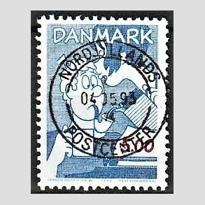 FRIM�RKER DANMARK | 1992 - AFA 1031 - Danske tegneseriefigurer - 5,00 Kr. bl�/r�d - Pragt Stemplet