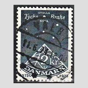 FRIM�RKER DANMARK | 1973 - AFA 551 - De Stella Nova - 2 Kr. bl� - Pragt Stemplet