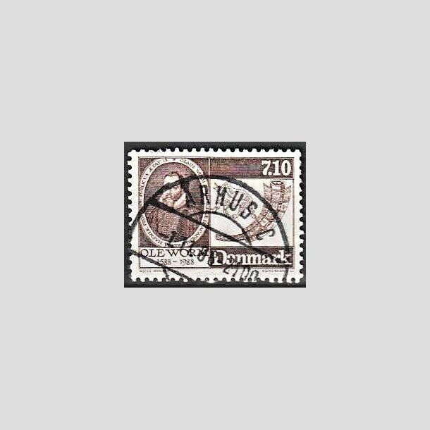 FRIMRKER DANMARK | 1988 - AFA 905 - Naturforskeren Ole Worm  - 7,10 Kr. brun - Lux Stemplet