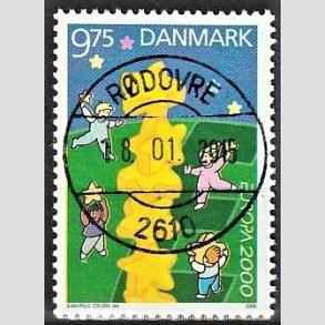FRIMRKER DANMARK | 2000 - AFA 1256 - Europamrke - 9,75 Kr. flerfarvet - Pragt Stemplet
