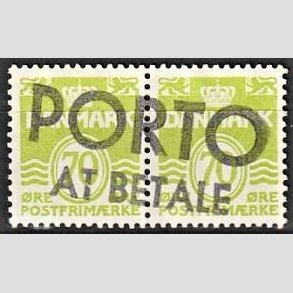 FRIMRKER DANMARK | 1977 - AFA 644 - Blgelinie 70 re lysgrn i par - Lux Stemplet