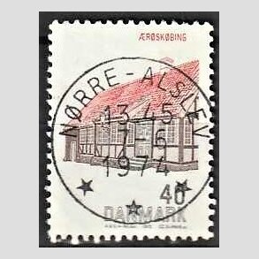 FRIM�RKER DANMARK | 1972 - AFA 538 - Dansk bygningskunst - 40 �re r�d/brun/sort - Pragt Stemplet