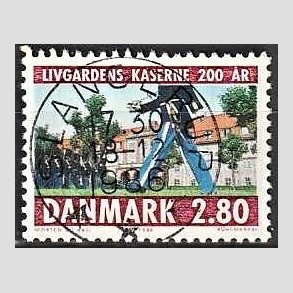 FRIM�RKER DANMARK | 1986 - AFA 854 - Livgardens kaserne 200 �r - 2,80 Kr. flerfarvet - Pragt Stemplet