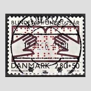 FRIMRKER DANMARK | 1986 - AFA 853 - Dansk Blindesamfund 75 r. - 2,80 Kr. + 50 re flerfarvet - Pragt Stemplet
