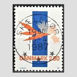 FRIM�RKER DANMARK | 1987 - AFA 877 - Kunst - 2,80 Kr. flerfarvet - Pragt Stemplet Sk�lsk�r
