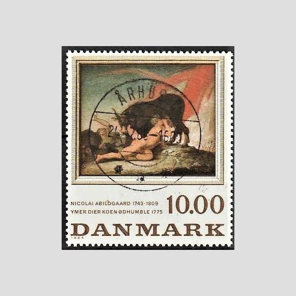 FRIMRKER DANMARK | 1984 - AFA 817 - N. Abildgaard - 10,00 Kr. flerfarvet - Pragt Stemplet