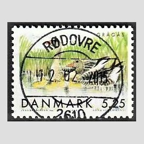 FRIM�RKER DANMARK | 1999 - AFA 1223 - Danske tr�kfugle - 5,25 Kr. gr�g�s - Pragt Stemplet