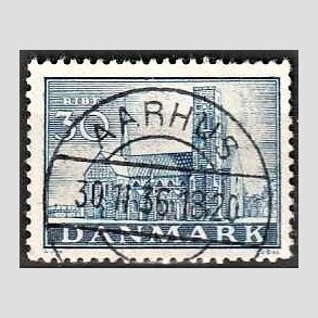FRIM�RKER DANMARK | 1936 - AFA 233 - Reformationen 30 �re bl� - Lux Stemplet Aarhus