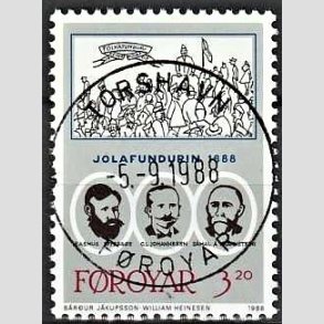 FRIM�RKER F�R�ERNE | 1988 - AFA 167 - Julem�det i Thorshavn - 3,20 kr. flerfarvet - Lux Stemplet