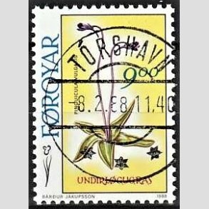 FRIM�RKER F�R�ERNE | 1988 - AFA 159 - F�r�ske blomster - 9,00 kr. flerfarvet - Lux Stemplet
